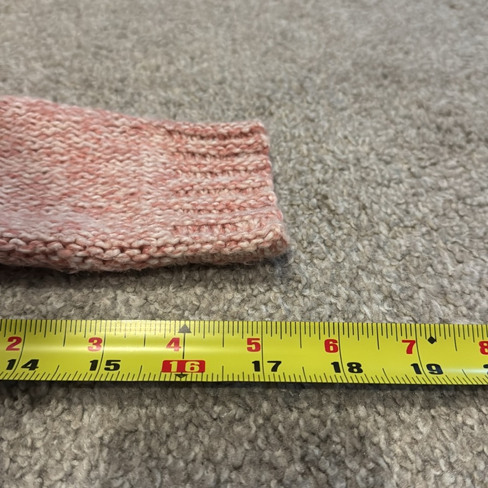 Lucky Brand Sweater Womens Large Pink Knit V Neck Pullover Cotton Blend Boho - Picture 4 of 5
